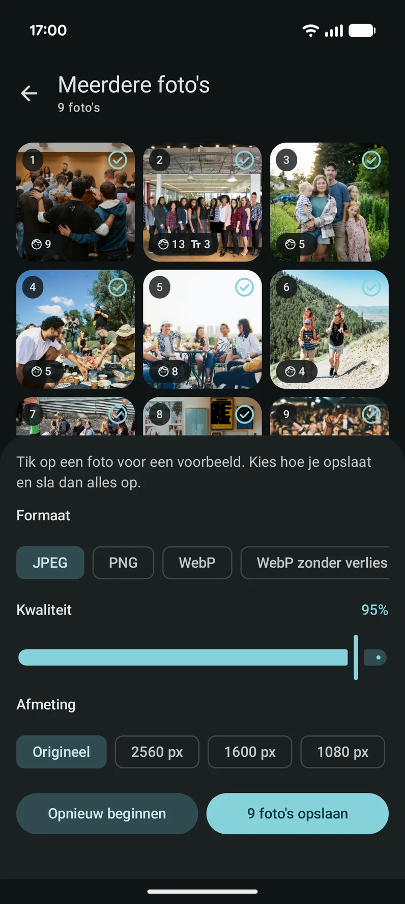 Veel foto's tegelijk: gezichten en tekst gevonden in elke foto